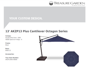13' Octagon Cantilever Plus - Sunbrella Fabric