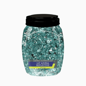 American Fire Glass 1/4" Azuria Reflective Fire Glass