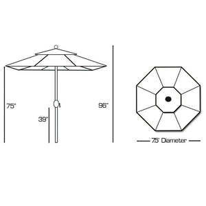 Galtech Umbrellas Umbrellas 7.5' Galtech Auto-Tilt Market Umbrellas - 727 Model