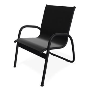 Telescope Casual Black PC & Black Sling Gardenella Sling Stacking Arm Chair