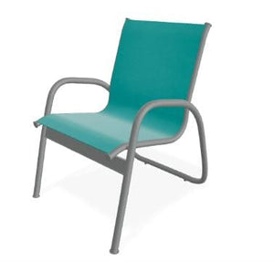 Telescope Casual Graphite PC & Aqua Sling Gardenella Sling Stacking Arm Chair