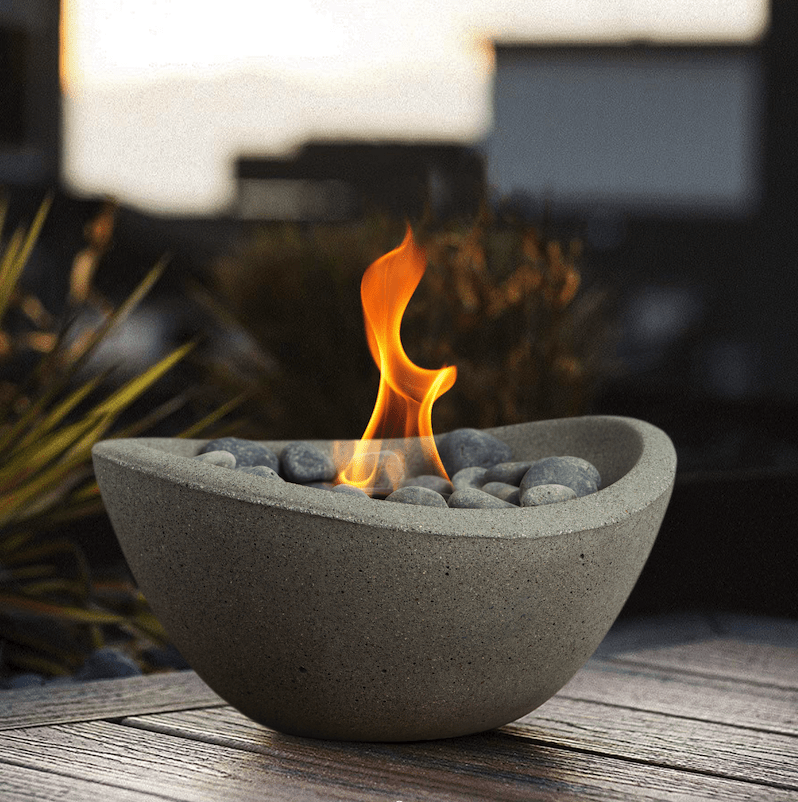 Terra Flame Heaters & Fire Tables Wave Table Top Fire Bowl Graphite