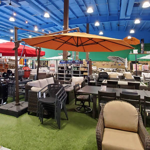 Treasure Garden Umbrellas 13' Octagon Cantilever Plus Aruba Fabric Black Frame