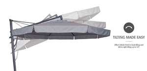 Treasure Garden Umbrellas 13' Octagon Cantilever Plus Aruba Fabric Black Frame