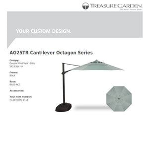 Treasure Garden Umbrellas Canvas Spa Treasure Garden AG25 Cantilever 11.5' Octagon