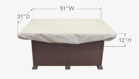 Treasure Garden Weather Cover Fits 50" x 30" Rectangle Fire Pit/Table/Ottoman - CP933