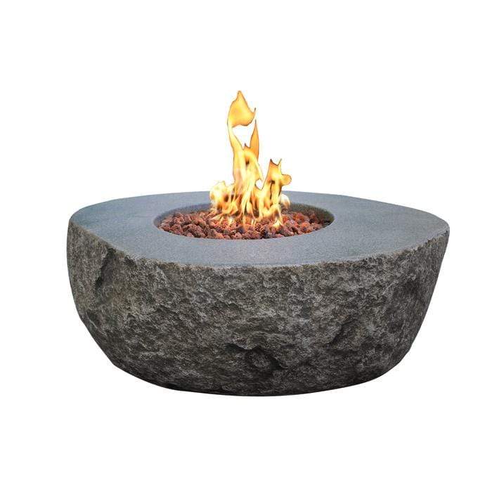 Wicker Land Patio Fire Tables River Rock Oval 43" x 35" (NG)