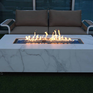 Wicker Land Patio Heaters & Fire Tables Elementi - Carrara Porcelain Fire Table - NG