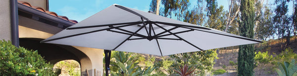 calgary patio umbrellas Patioslife Aegis 10ft Round Cantilever Umbrella with solar LED l US-Patioslife This 10 ft hanging umbrella is multi Mosaic Round Patio 10 ft