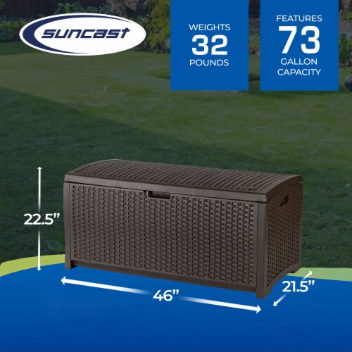 Suncast - 73 Gal. Resin Wicker Deck Box - Cyberspace