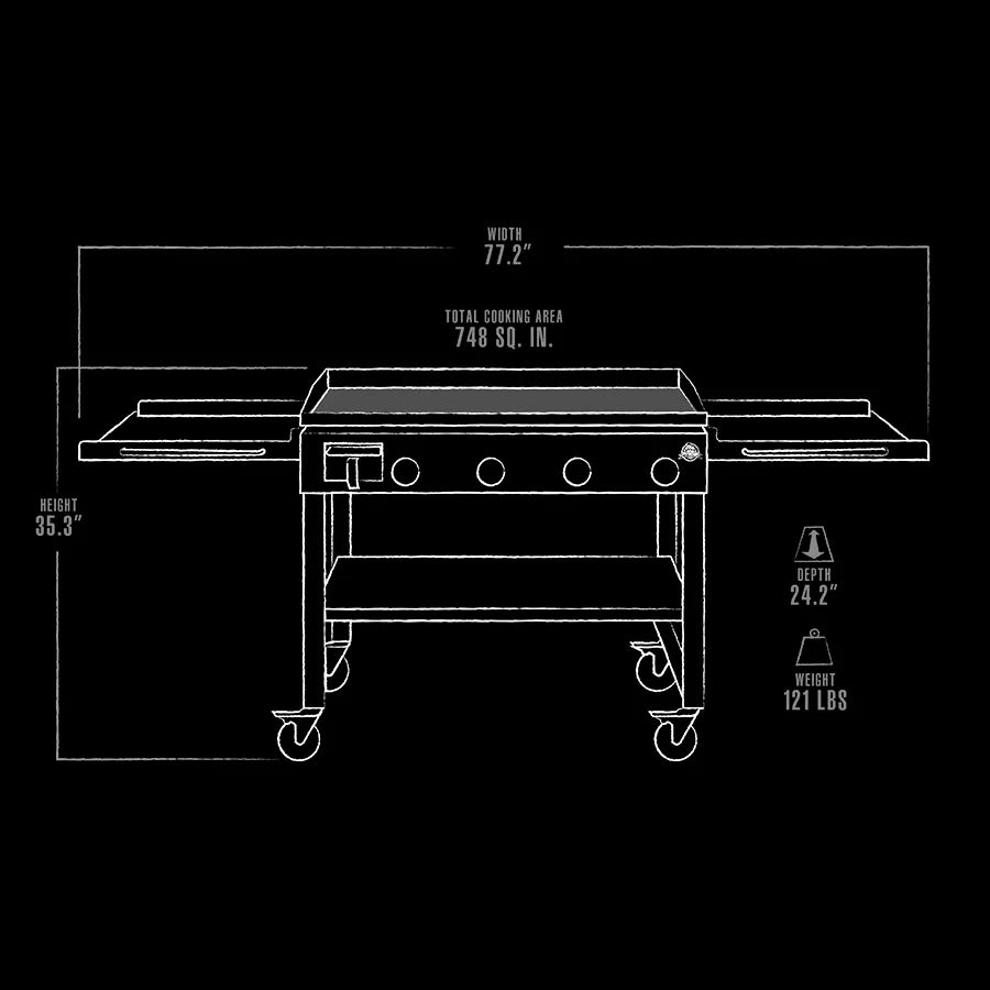 Pit Boss Portable Deluxe 4-Burner Griddle