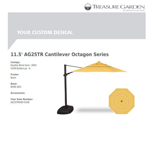 Treasure Garden AG25 11.5' Cantilever Octagon - Sunbrella Fabric