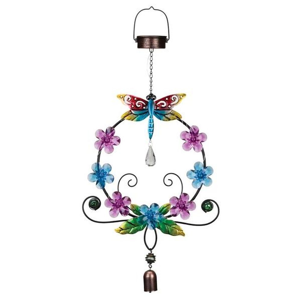 Regal Art & Gift Daisy Wreath Solar Lantern - Dragonfly