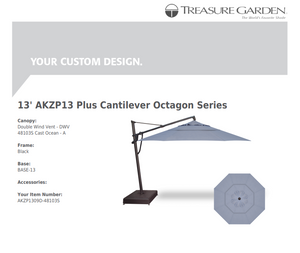 13' Octagon Cantilever Plus - Sunbrella Fabric