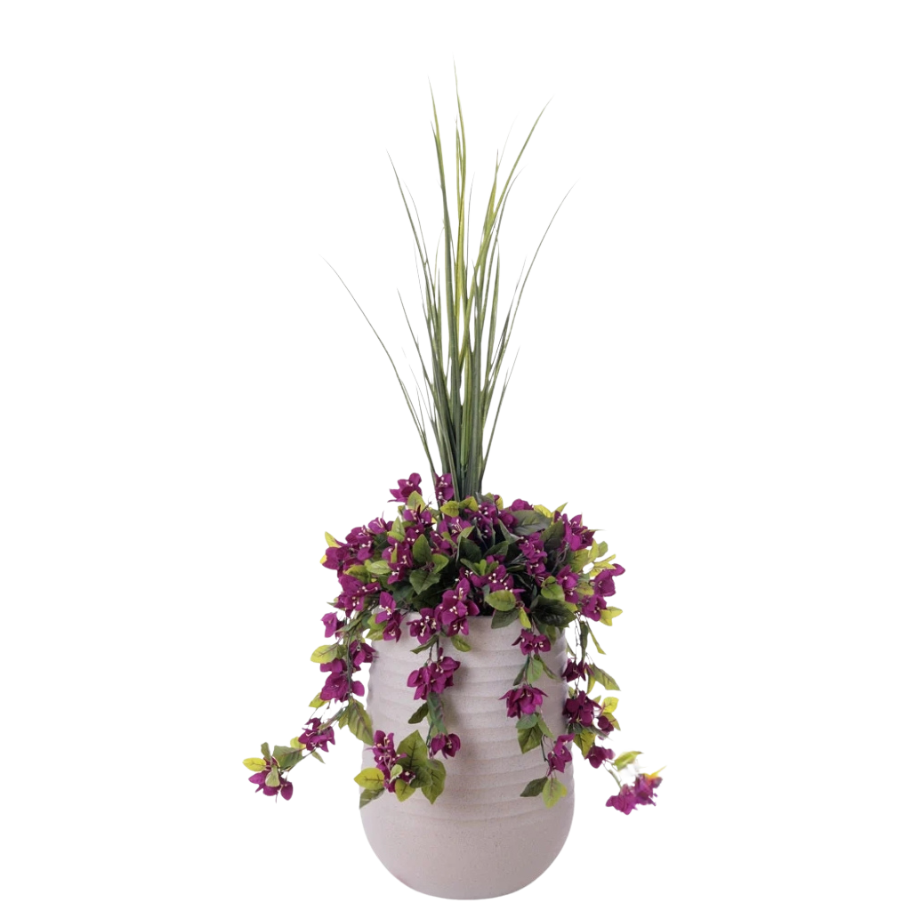 Outdoor Flower Arrangement in Grey Terrazzo Beige