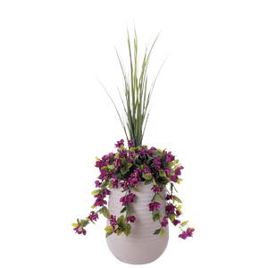 Outdoor Flower Arrangement in Grey Terrazzo Beige