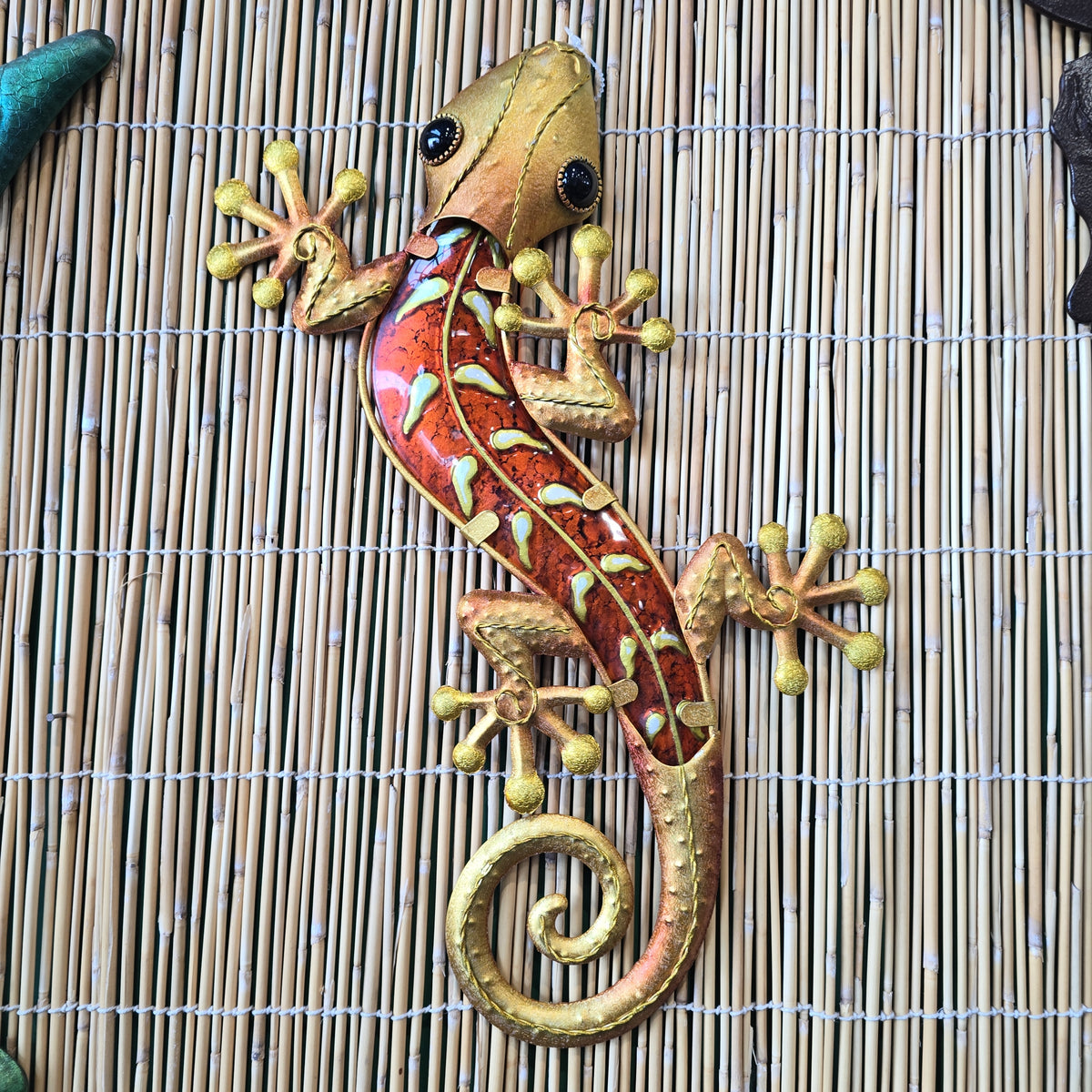 Gecko Wall Decor 18" Copper