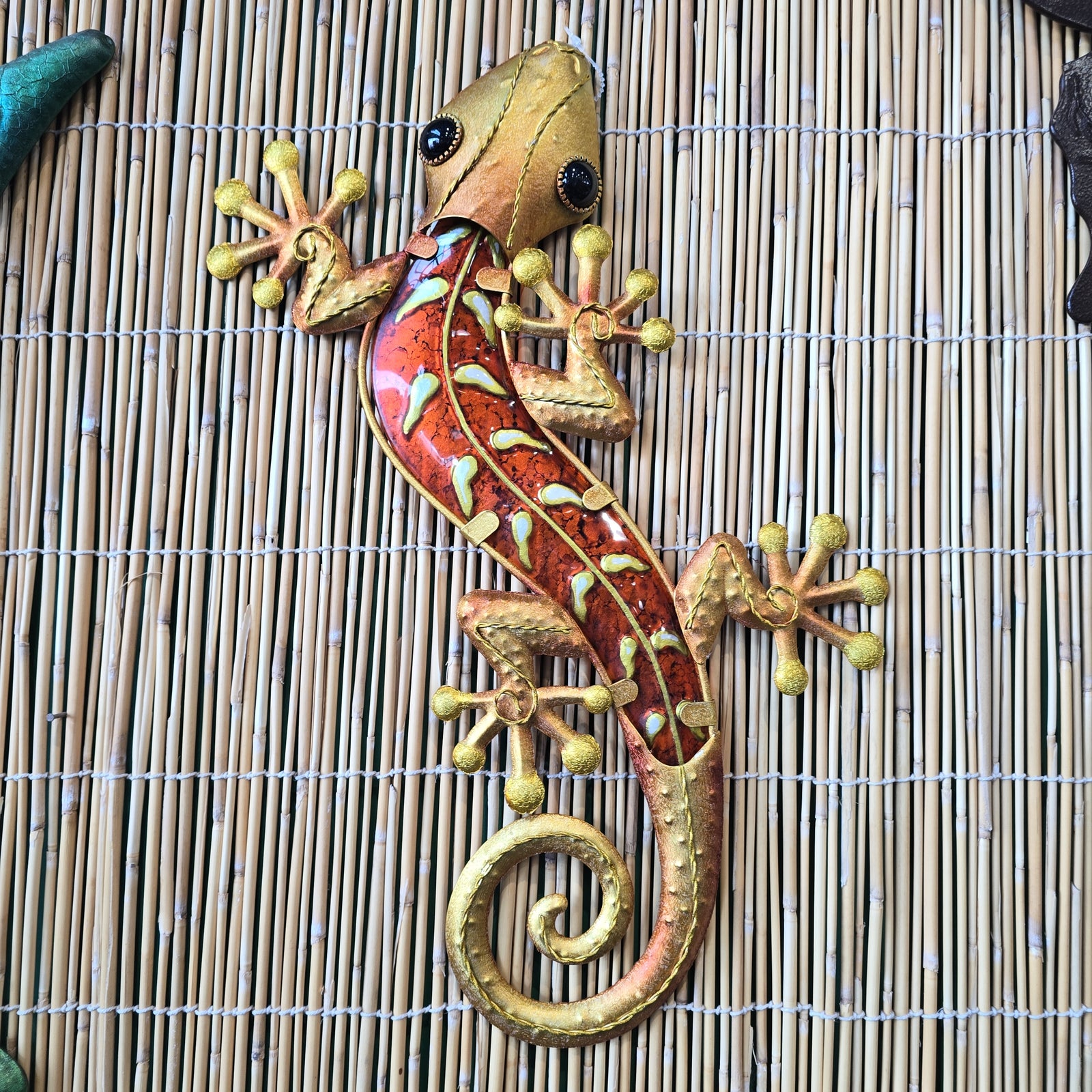 Gecko Wall Decor 18" Copper