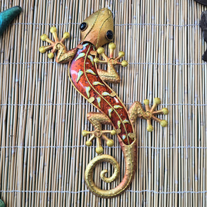 Gecko Wall Decor 18" Copper