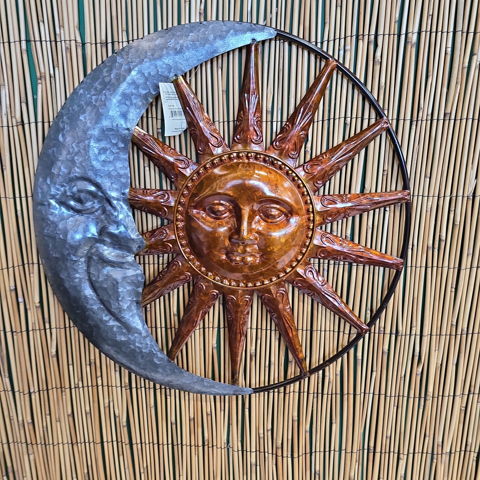 Galvanized Sun and Moon Wall Decor