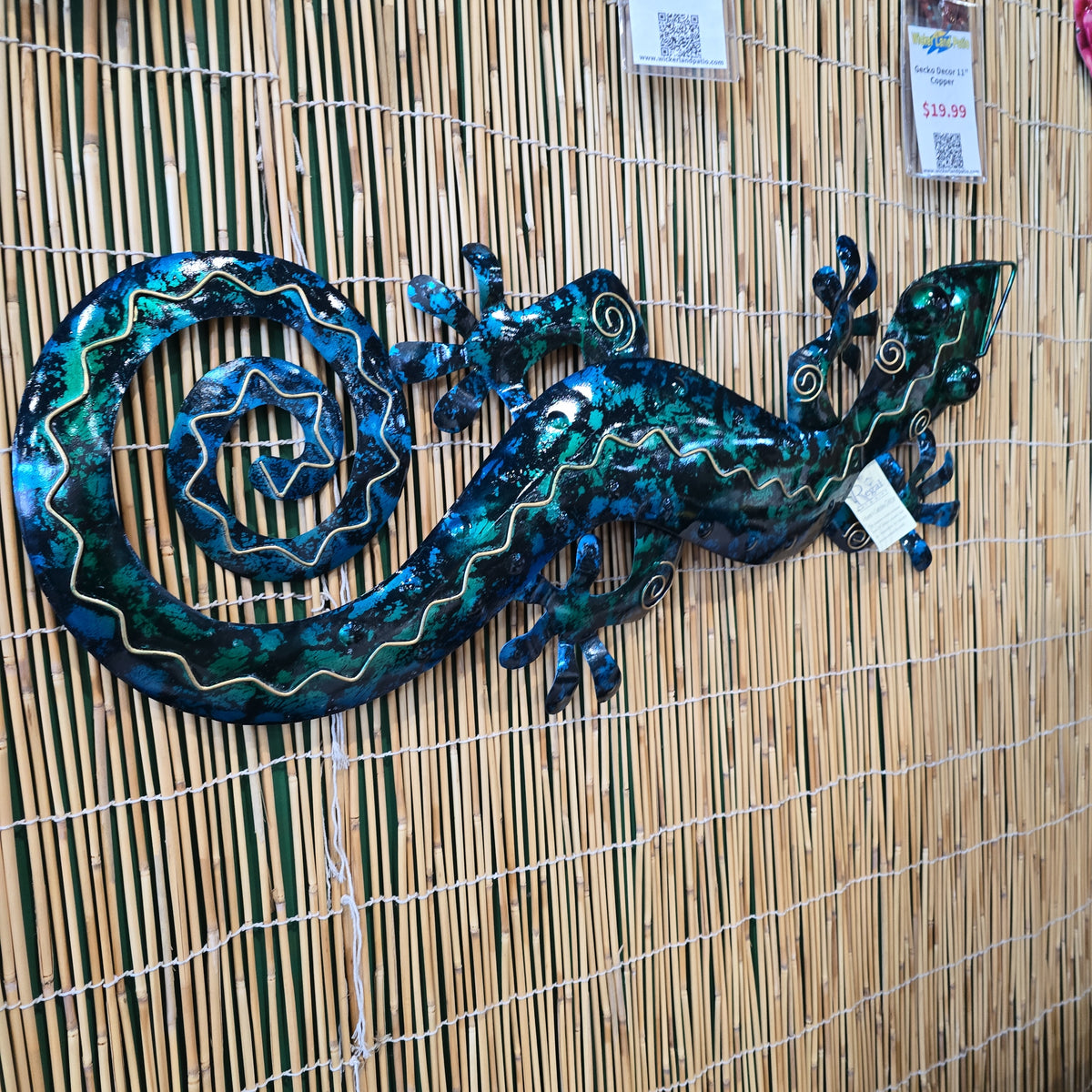 Gecko Wall Decor 29" Turquoise