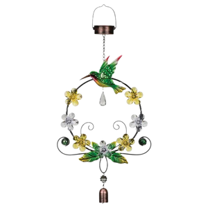 Daisy Wreath Solar Lantern - Hummingbird