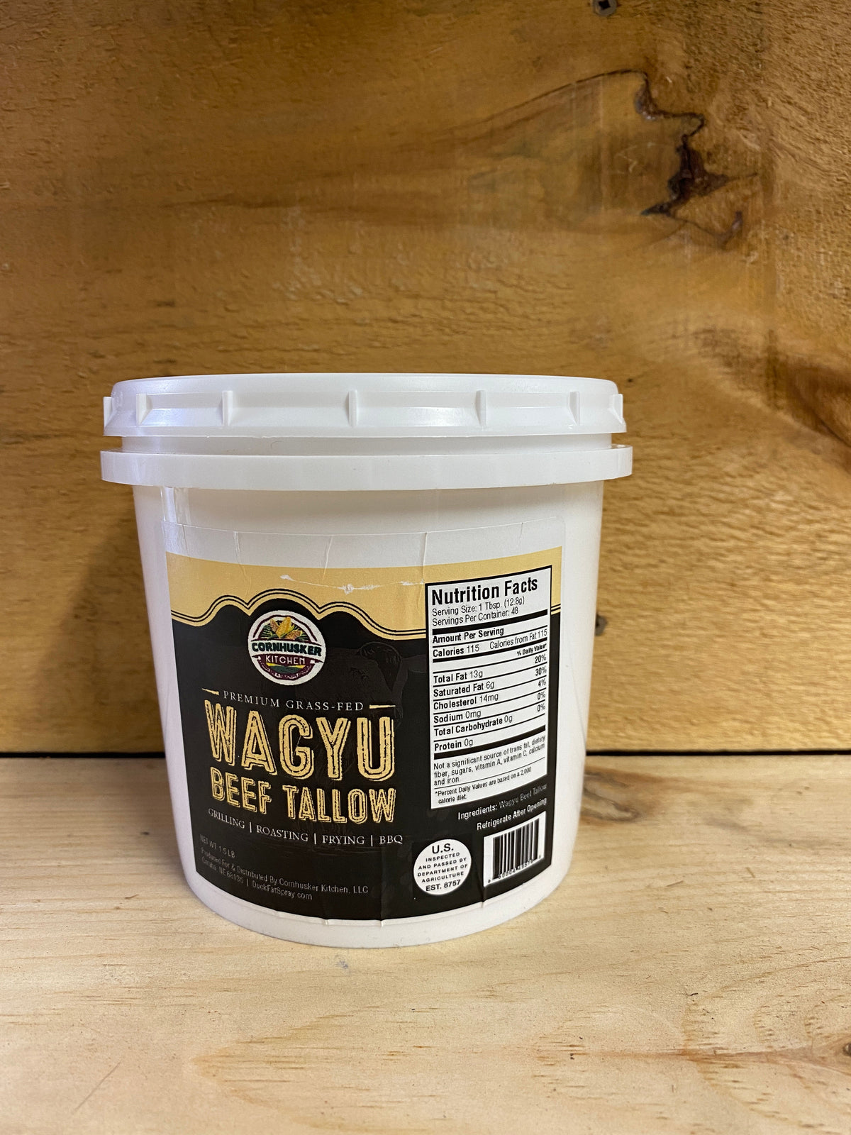 Cornhusker Kitchen Premium Rendered Wagyu Beef Tallow Tub 1.5lbs