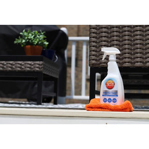 Wicker patio furniture protected with 303 Aerospace Protectant