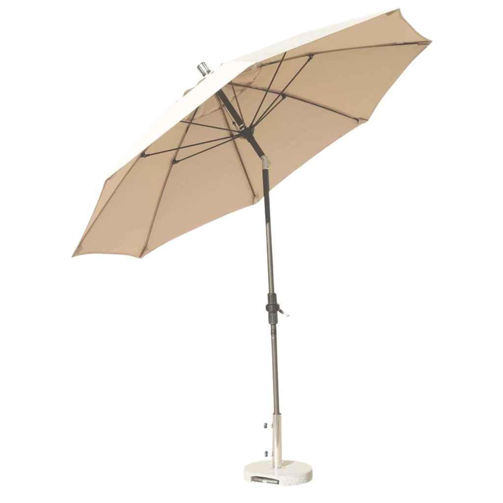Ratana 9' Aluminium Patio Umbrella with Crank Lift & Collar Tilt & Sunbrella Fabric