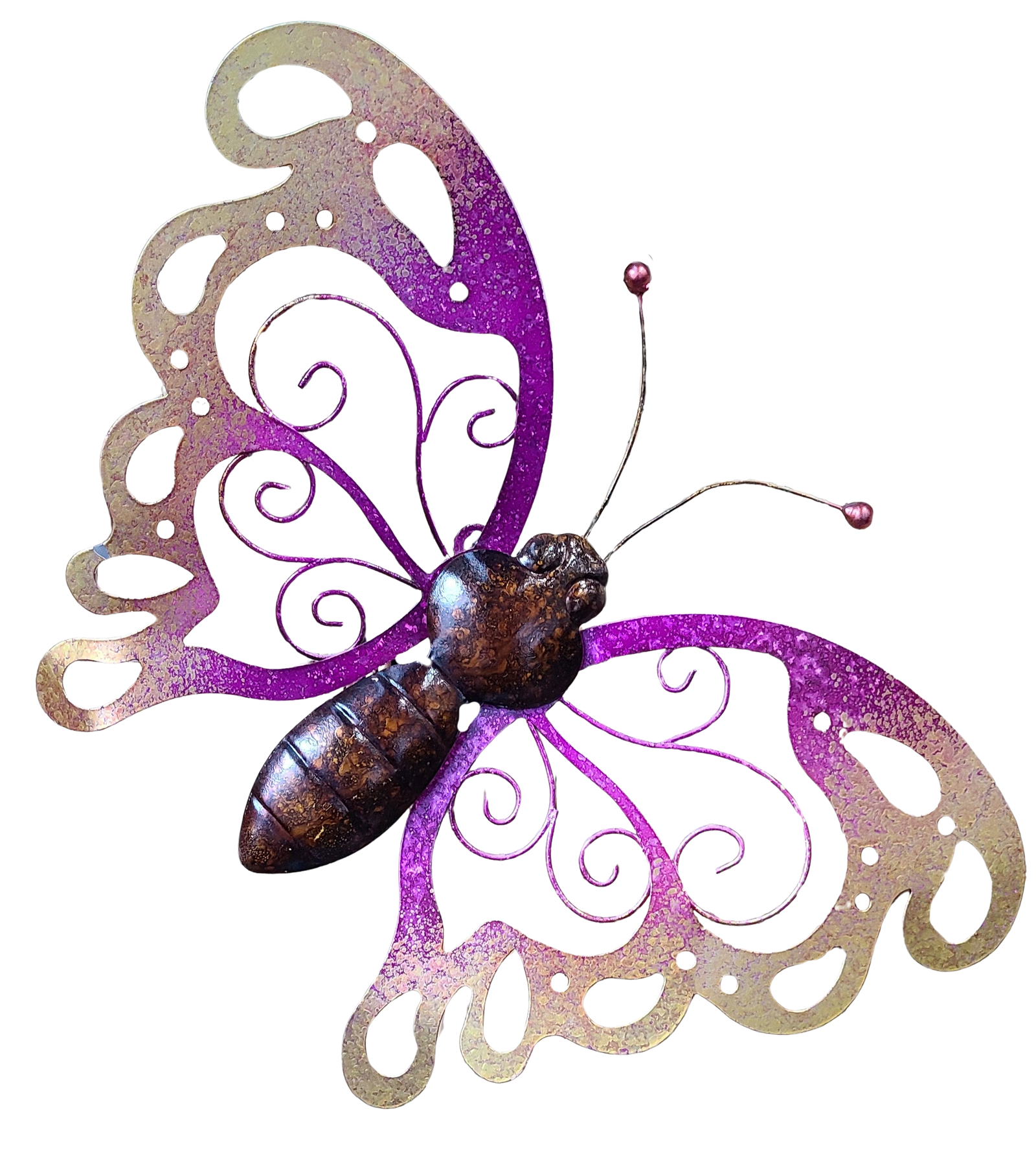 Wall Art Iron and Glass Dragonfly