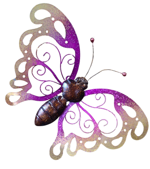 Wall Art Iron and Glass Dragonfly
