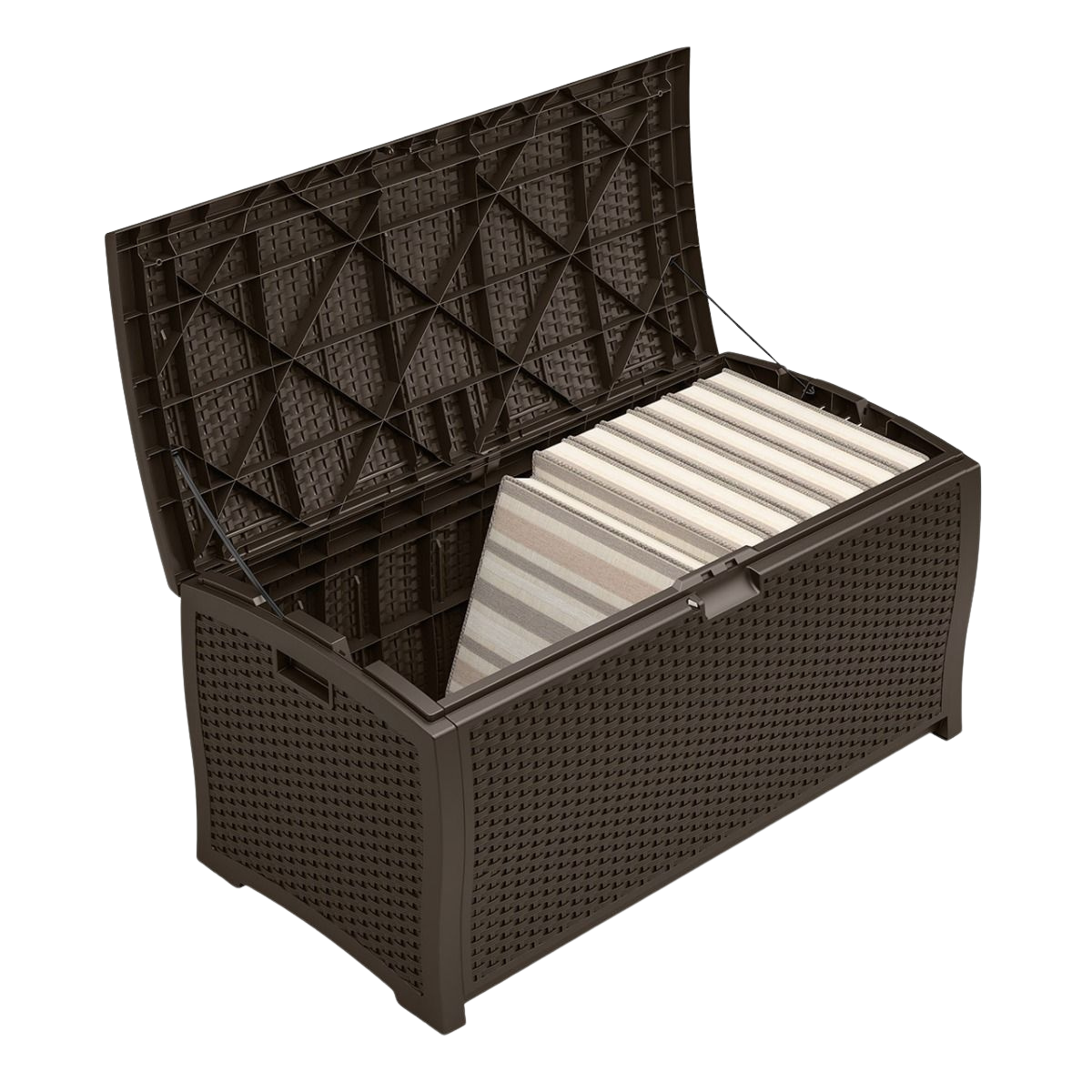 Suncast - 99 Gal. Resin Wicker Deck Box - Java