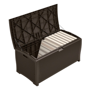Suncast - 99 Gal. Resin Wicker Deck Box - Java