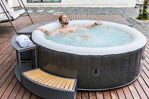 Wicker Step for Round Spa