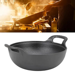14 Inch Cast Iron Wok, with loop handles, fits glass lid (GL15)