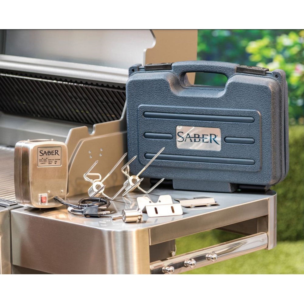 Saber Stainless Steel Rotisserie Kit With Case
