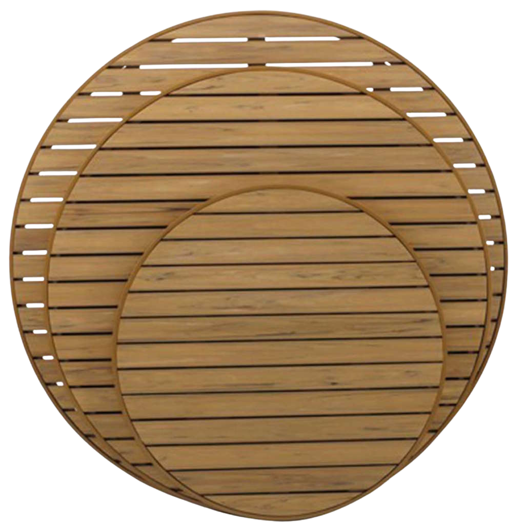 36″ Rd Teak Durawood Table Top W/UH