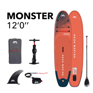 Aqua Marina Monster 12' All-Around Inflatable Paddle Board - Paddle, Pump & Leash Included
