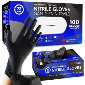 Black Nitrile Gloves - Box of 100