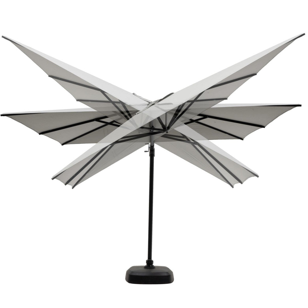 Ratana 10' Square Cantilever Alum Umbrella, Single Vent w/Canopy & Granite Base