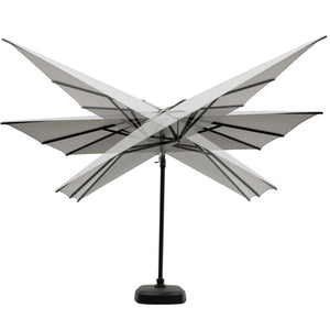 Ratana 10' Square Cantilever Alum Umbrella, Single Vent w/Canopy & Granite Base