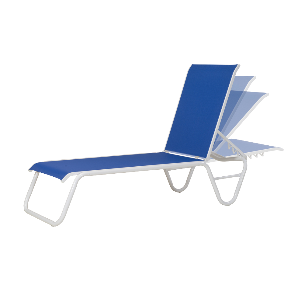 Gardenella Sling Four-Position Lay-flat Stacking Armless Chaise