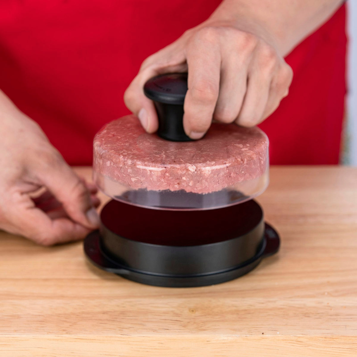 Weber Burger Press in use