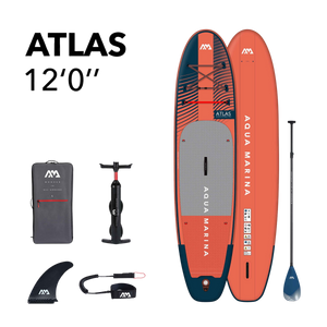 Aqua Marina Atlas 12' Advanced All-Around Inflatable Paddle Board - Carbon Hybrid Paddle, Pump & Leash Included