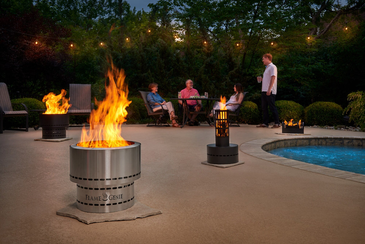 Flame Genie Stainless Steel Wood Pellet Fire Pit