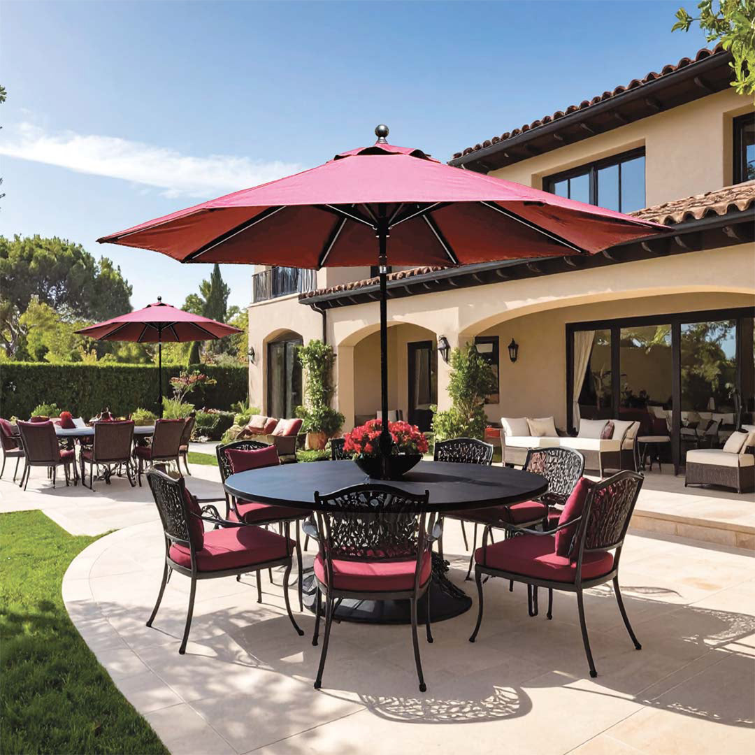 737 9' Auto-Tilt Market Galtech Umbrella - Custom Frame Colour