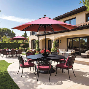 737 9' Auto-Tilt Market Galtech Umbrella - Custom Frame Colour