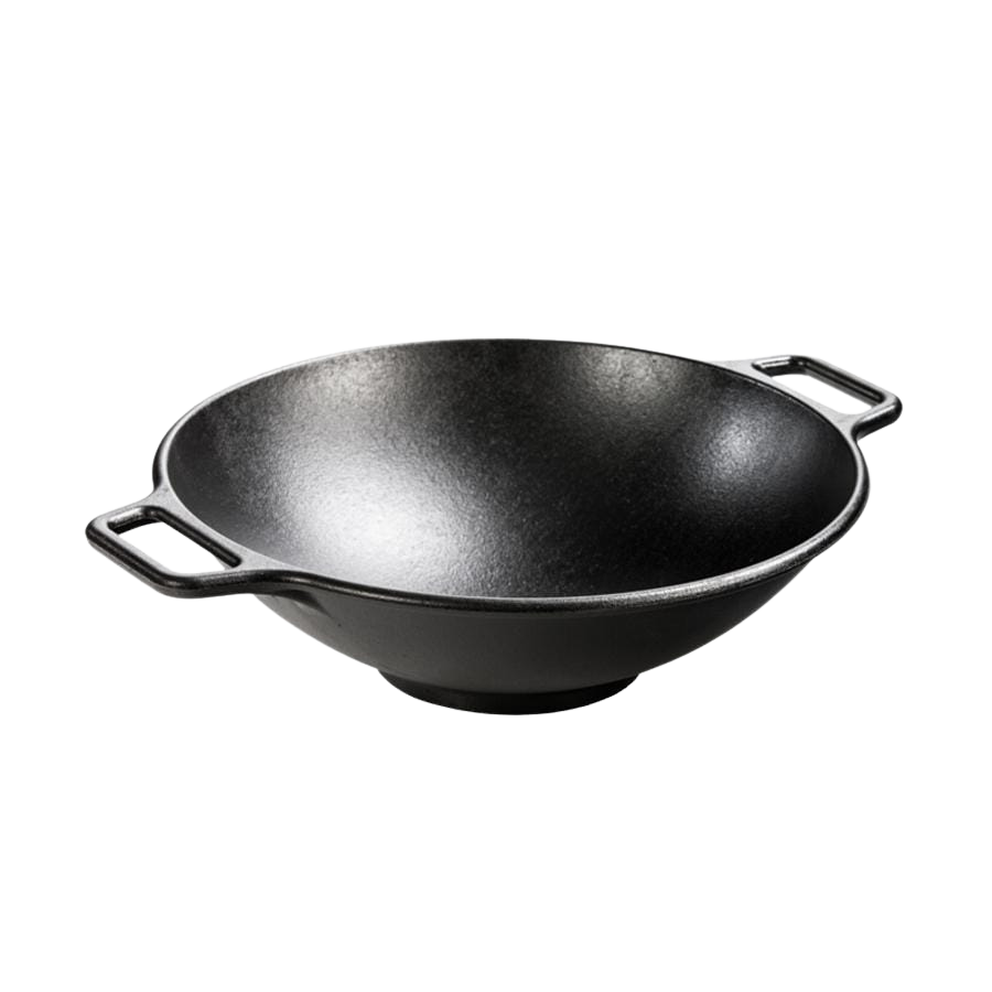 14 Inch Cast Iron Wok, with loop handles, fits glass lid (GL15)