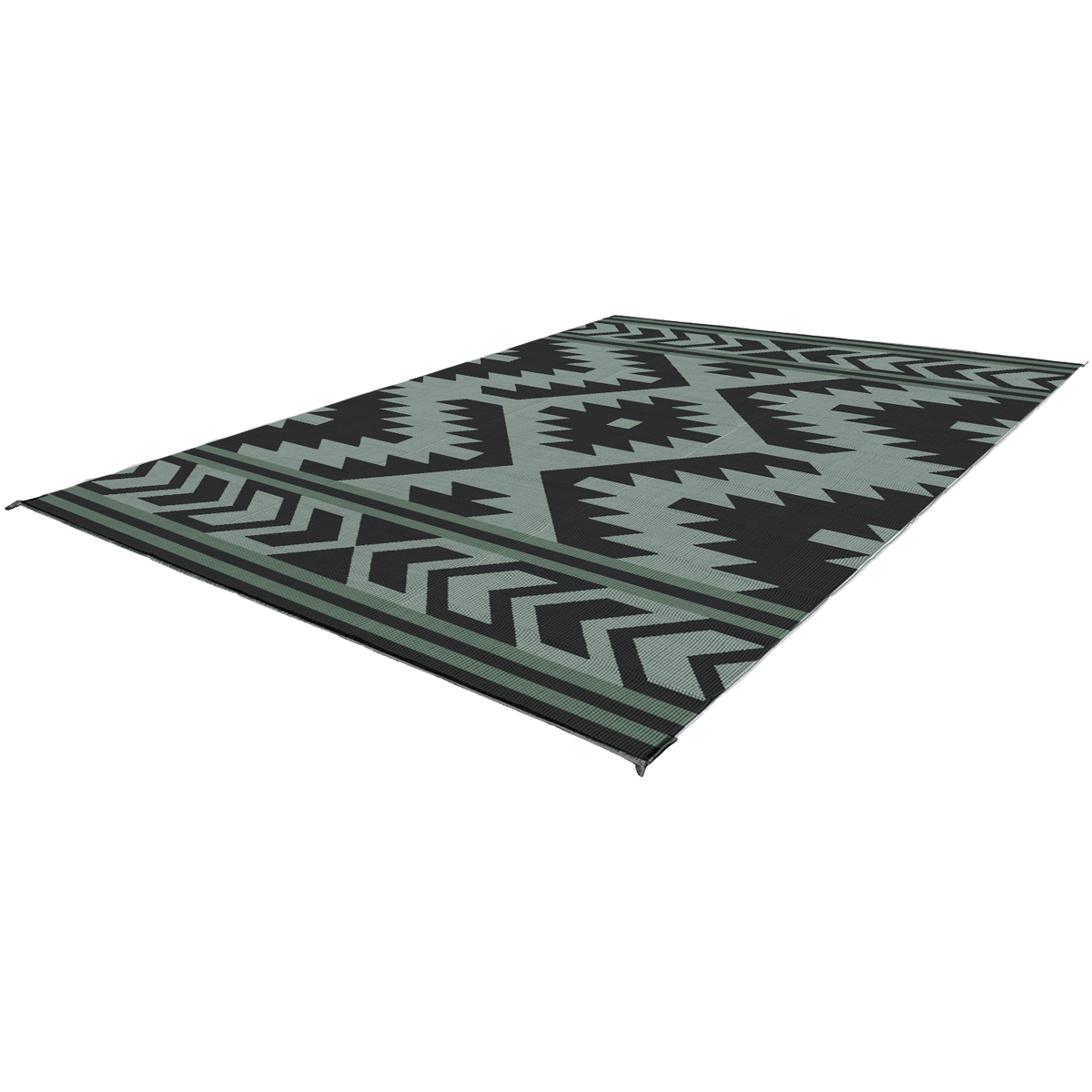 Santa Fe Boho Outdoor Mat Sage/Black