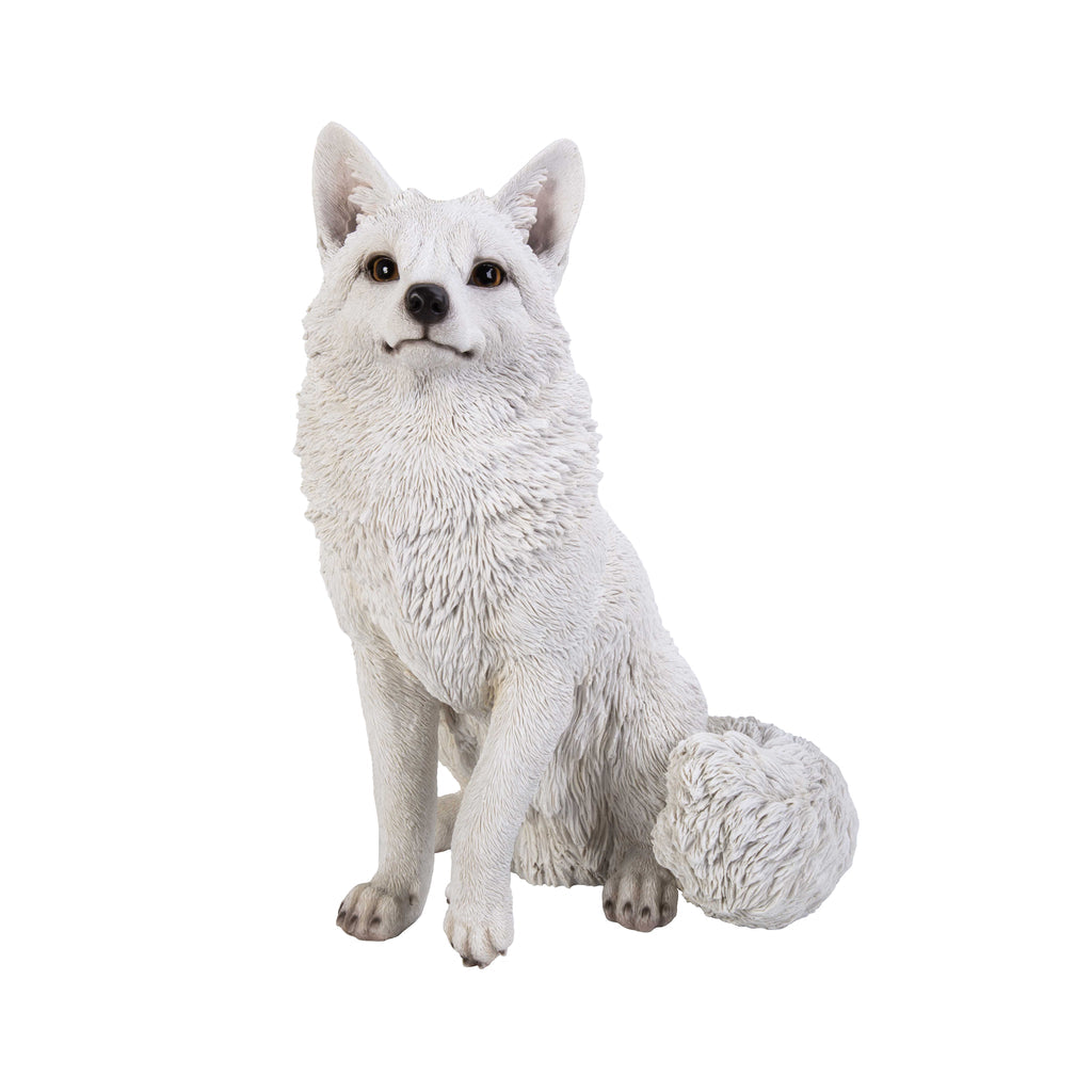 Snow fox garden statue
